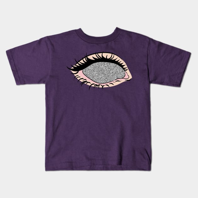 White Noise Eye Kids T-Shirt by saradaboru